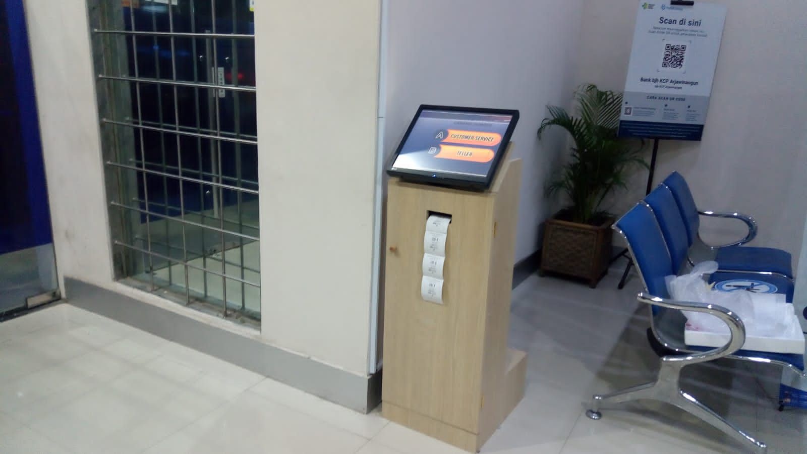 Kiosk Antrian di Bank BJB